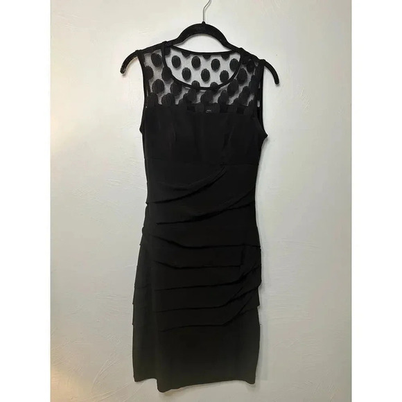 Saint Tropez West Black Dress Size 6 Cocktail Little LBD Dressy - Picture 2 of 7